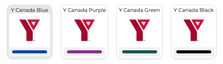 Four buttons with the four Y Canada color options