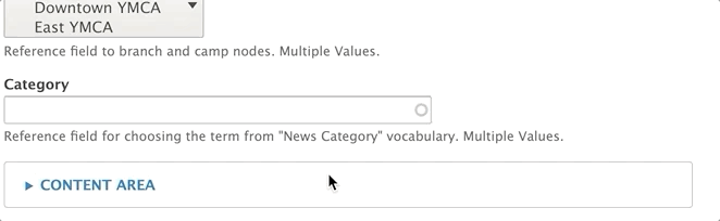 The news posts category field