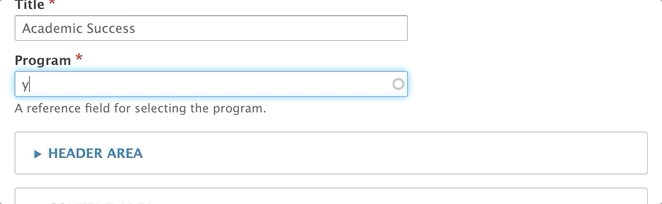 The program subcategory fields