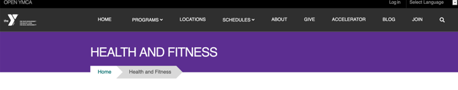 A program page with a purple banner