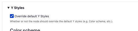 A screenshot displaying the “Y Styles” configuration section.