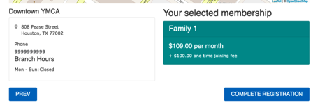 A screenshot of the membership calculator summary step with a price listed.