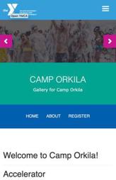 Carnation camp menu mobile display
