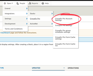 Navigating to the GroupEx Pro account settings