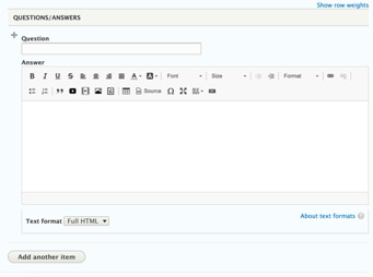 FAQ paragraph fields