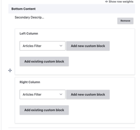 Secondary description with sidebar admin fields