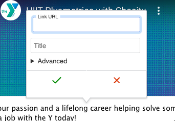 The link popup in CKEditor 5.