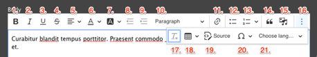 The CKEditor 5 toolbar.