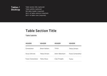 Tables Desktop Design